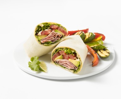 Tex-Mex wrap cooked ham with chipotle mayonnaise 