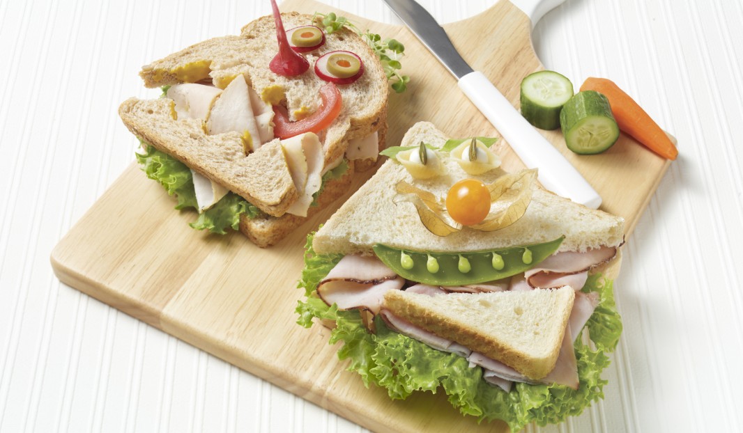 Funny-face sandwiches with cold cuts