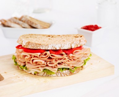 Country style sandwich with old fashioned smoked ham 