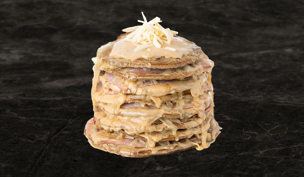 Ham and maple butter crepe cake