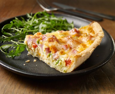 Quiche with ham and sweet potatoes