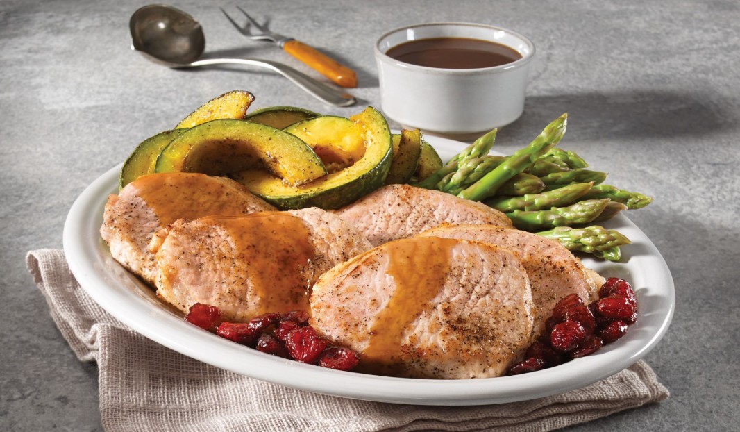 Spiced pork loin medallions with cranberries