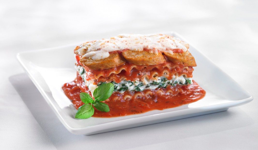 Lasagna with Italian Sausages, ricotta and spinach