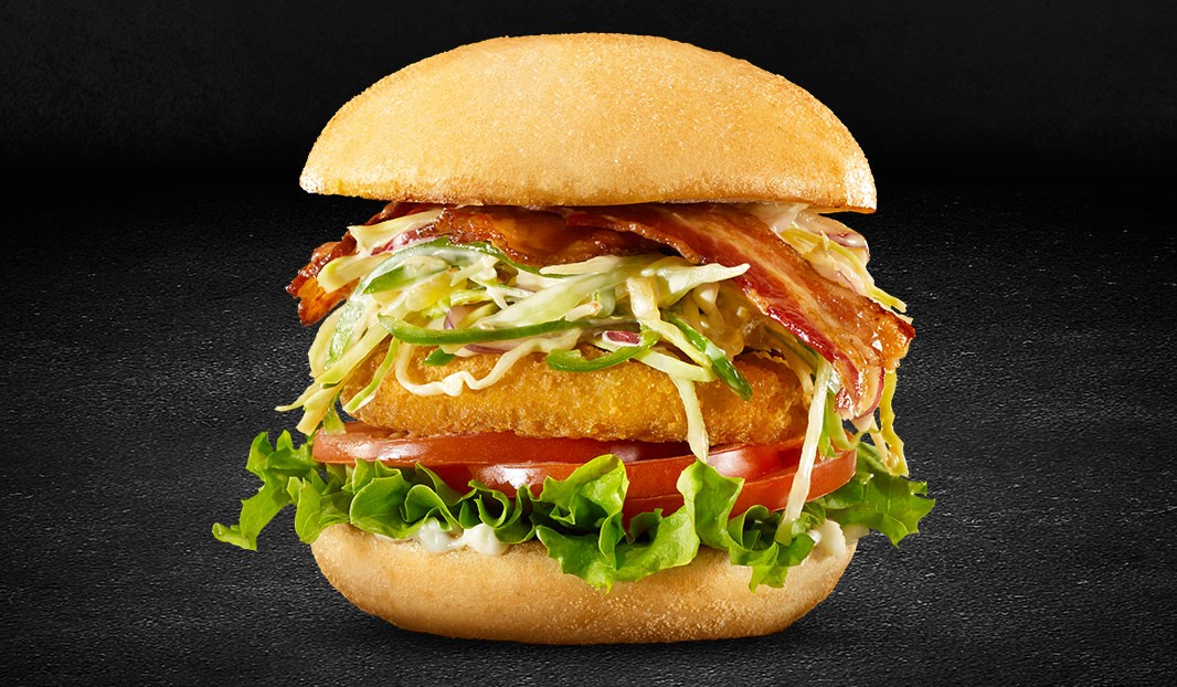 Crispy Chicken Burger with bacon