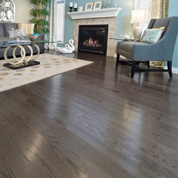 Brown Red Oak Hardwood flooring / Charcoal Mirage Herringbone