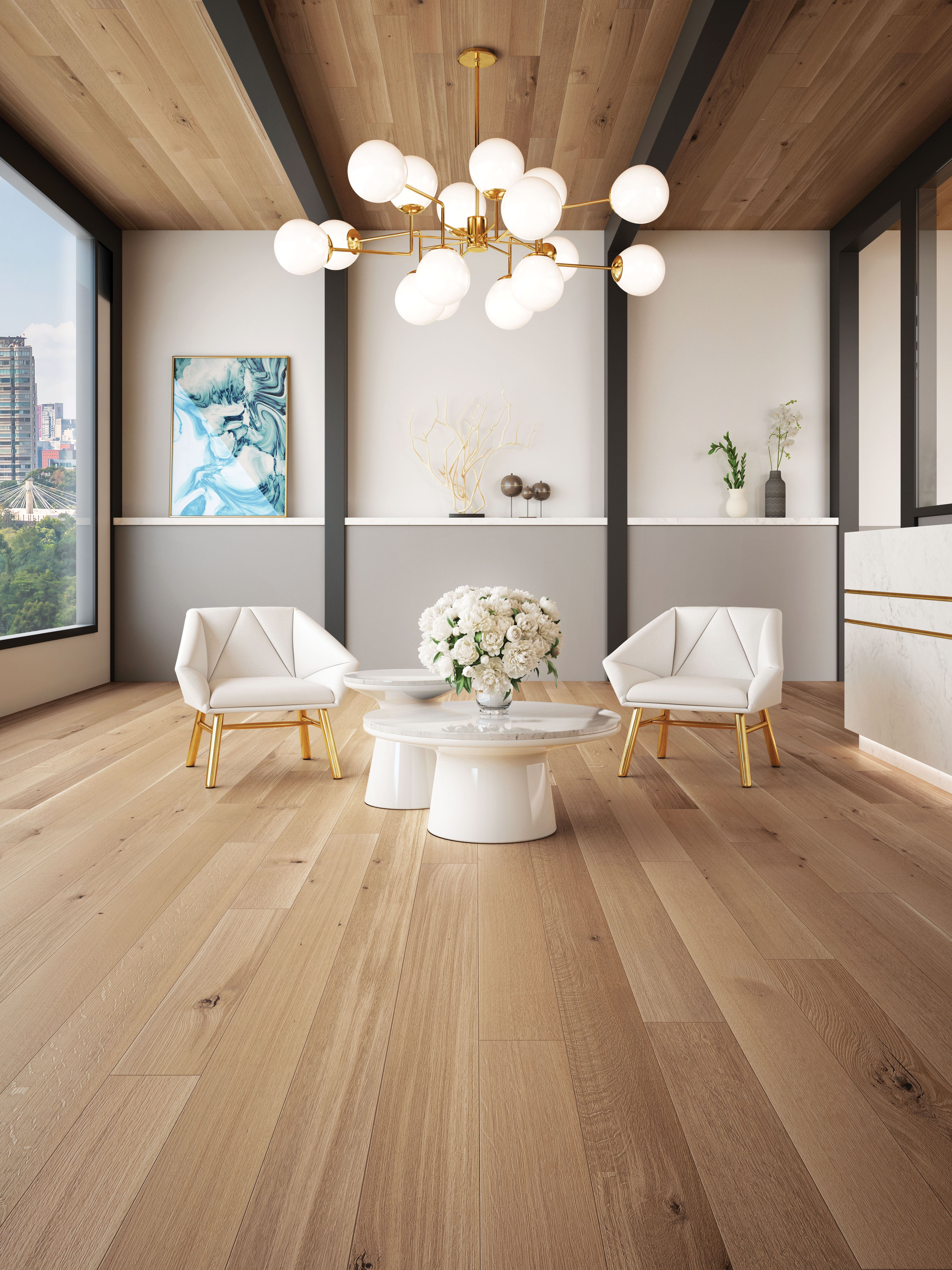 White Oak Natural R&Q Character Brushed - Ambience image